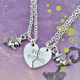 Witch Riding a Broom Heart-shaped Necklace – Jewelry Gift Ideas — 1