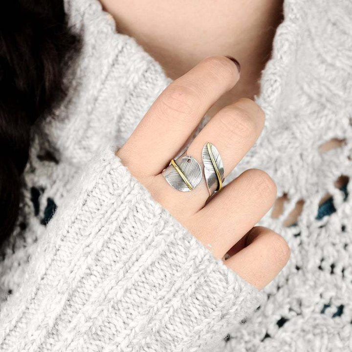 Fashion Creativity New Color Block Feather Ring – Stylish Gifts — 1