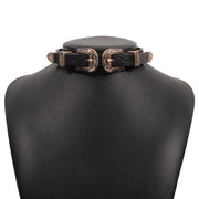 Personalized Neck Leather Metal Buckle Necklace – Jewelry Gift Ideas — 3