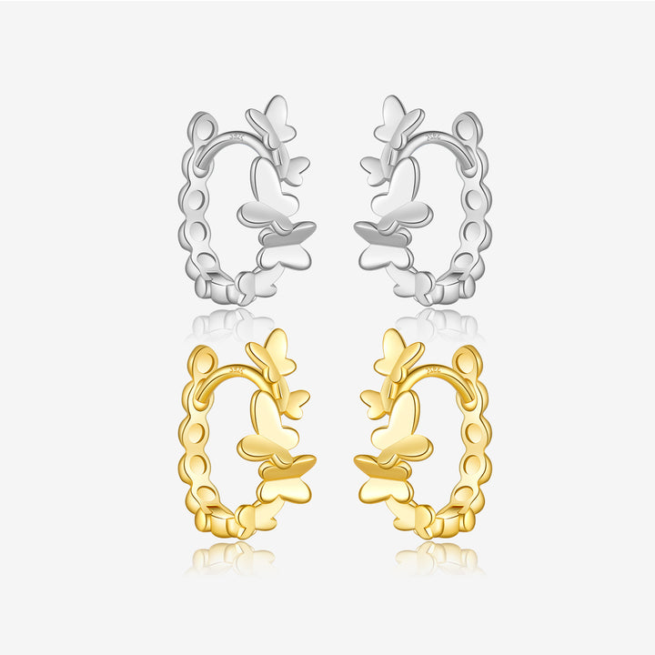 Women's S925 Sterling Silver Butterfly Simple Earrings – Gifts for Her — 1