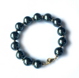 Peacock Green Black Pearl Bead Coated Bracelet – Jewelry Gift Ideas — 6