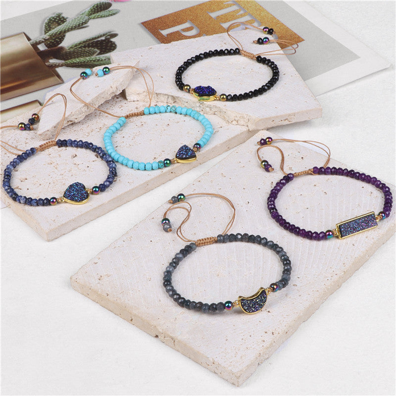 Natural Stone Woven Bracelet Mixed Shape Beads – Jewelry Gift Ideas — 1