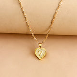 Hexagon Imitation Gold Pendant Necklace Peach – Jewelry Gift Ideas — 4