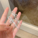 925 Silver Needle Fashion Full Diamond Bow Tassel – Stylish Gifts — 2
