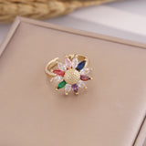 Colored Zircon Sunflower Ring Female – Gifts for Her — 3