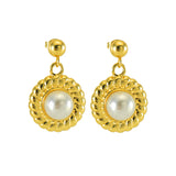 Titanium Steel Earrings Simple SUNFLOWER Pearl – Holiday Gift Ideas — 4