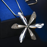 Flower Long Crystal Pendant Sweater Chain – Jewelry Gift Ideas — 7