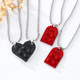 A Pair Of Simple Alloy Stitching Heart Necklaces – Small Gift Ideas — 7