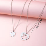 Romantic Heart Puzzle Pendant Couple Necklace – Jewelry Gift Ideas — 6