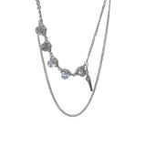Transparent Bead Stitching Necklace Double-deck – Jewelry Gift Ideas — 5