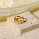Ring Four Rectangular Buckle Ring 18K Gold Plated – Meaningful Gifts — 1