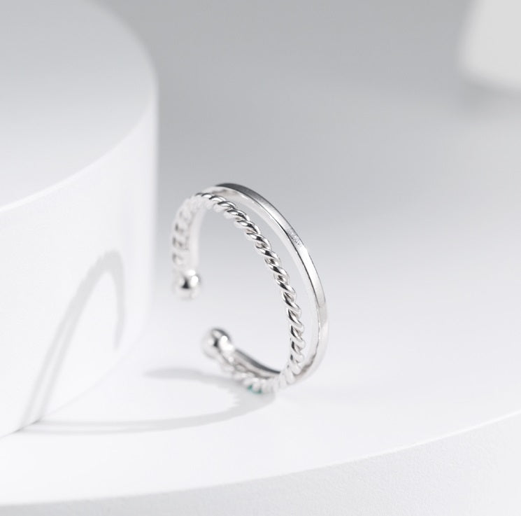 S925 Sterling Silver Double Layer Fried Dough Twists – Gifts for Her — 1