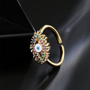 Lucky Eye Shape Geometric Ring Bronze Zirconium – Jewelry Gift Ideas — 1