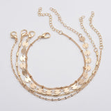 4-pack Set Bracelets Tube Chain Disc Lace – Jewelry Gift Ideas — 4