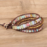 Colored Turquoise Woven Three-layer Bracelet – Jewelry Gift Ideas — 6