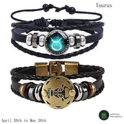 Men's Leather Personality Vintage Zodiac Bracelet – Jewelry Gift Ideas — 13