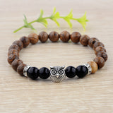 Owl frosted stone lifeline wood grain bracelet – Jewelry Gift Ideas — 11