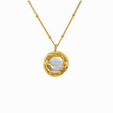 Button mother-of-pearl clavicle chain – Gifts for Her — 1