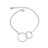 925 Sterling Silver Double Circle Round Bracelets – Birthday Gifts — 1