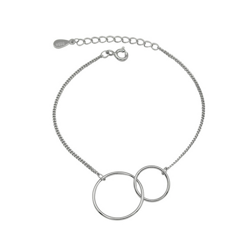925 Sterling Silver Double Circle Round Bracelets – Birthday Gifts — 1