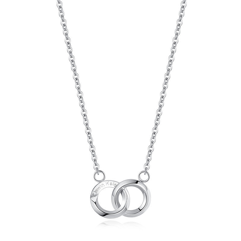 Personalized Titanium Steel Double Ring Necklace – Jewelry Gift Ideas — 1