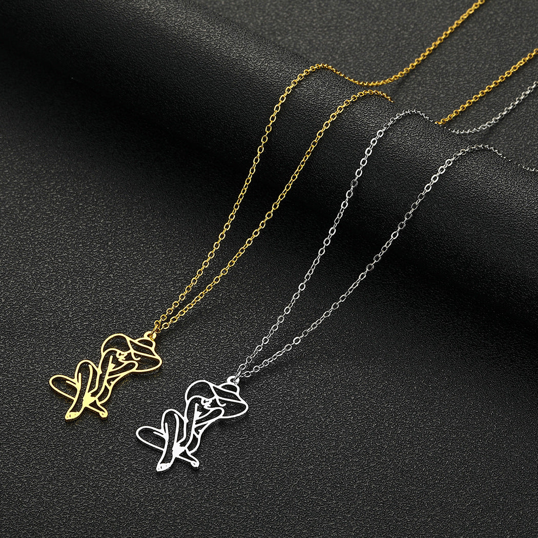 Line Art Pendant Necklace Jewelry – Jewelry Gift Ideas — 1