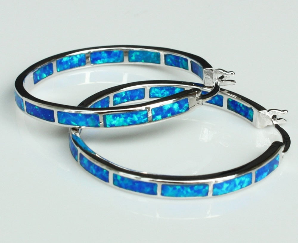 Bluewhite fire opal earrings – Holiday Gift Ideas — 1