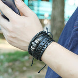 Men's Punk Woven Leather Bracelet – Jewelry Gift Ideas — 1