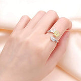 Two-Tone Sunflower Design Sense Opening Ring – Surprise Gifts — 1