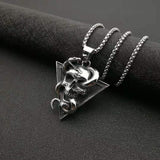Skull And Snake Punk Titanium Polished Pendant – Jewelry Gift Ideas — 3