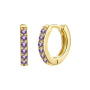 Simple Inlaid Zircon Round Multicolor Stud Earrings – Gift Ideas — 19