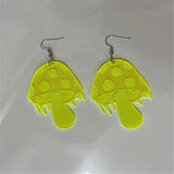 Acrylic Fluorescent Small Mushroom Earrings – Holiday Gift Ideas — 2