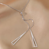 Sterling Silver Geometric Triangle Necklace – Jewelry Gift Ideas — 4