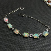 Women's Silver Inlaid Natural Opal Bracelet – Jewelry Gift Ideas — 1