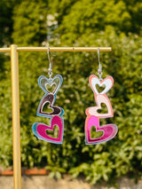 Colorful Love Hollow Acrylic Earrings – Gifts for Couples — 3