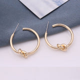 Fashion Alloy C Geometric Half Circle Knotted Earrings – Stylish Gifts — 1