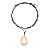 Vintage Oval Hollow Pendant Necklace – Jewelry Gift Ideas — 1