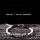 Sterling Silver Braided Red Rope Bracelet Men's – Jewelry Gift Ideas — 6