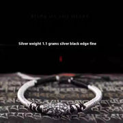 Sterling Silver Braided Red Rope Bracelet Men's – Jewelry Gift Ideas — 6