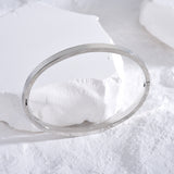 Small Snap Buckle Oval Bracelet In Titanium – Jewelry Gift Ideas — 7