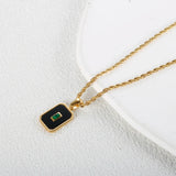 Square Rose Pendant Necklace Fashion Stainless – Jewelry Gift Ideas — 11