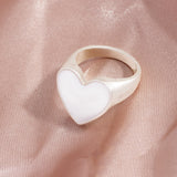 Matte Gold And Matte Silver Nectarine Heart Ring – Gift Ideas — 11
