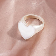 Matte Gold And Matte Silver Nectarine Heart Ring – Gift Ideas — 11