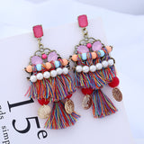 Rhinestone Tassel Color Handmade Earrings – Meaningful Gifts — 3