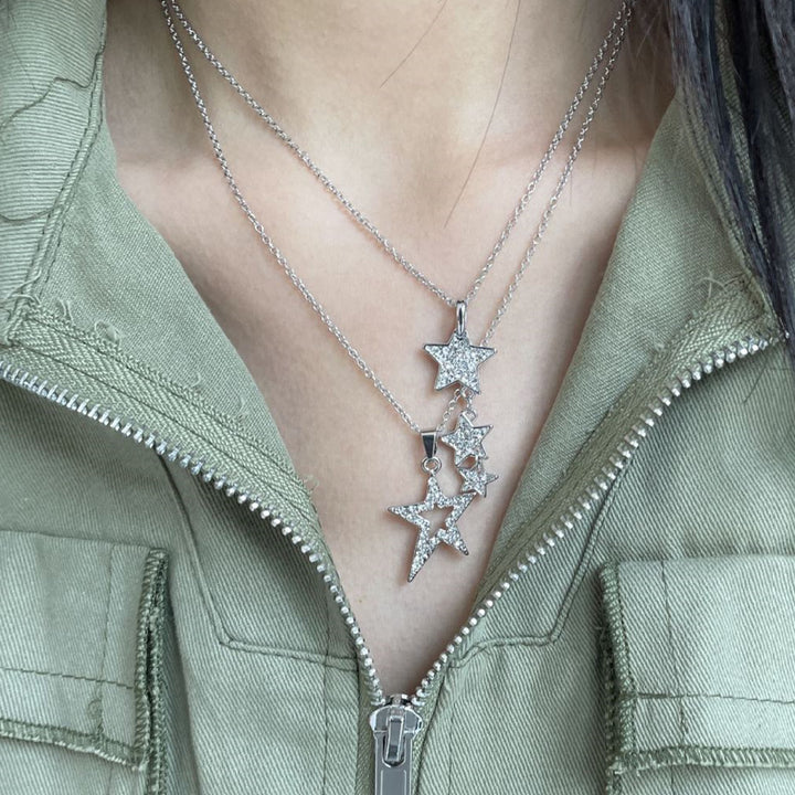 Sparkling Diamond Star Five Point Star Necklace – Jewelry Gift Ideas — 1