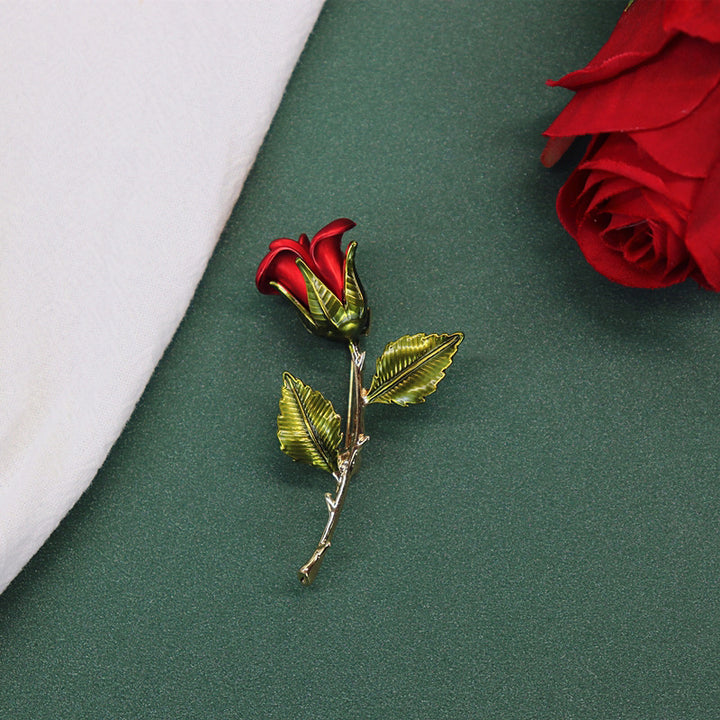 Three-dimensional Rose Flower Rhindiamond-style Brooch – Stylish Gifts — 1