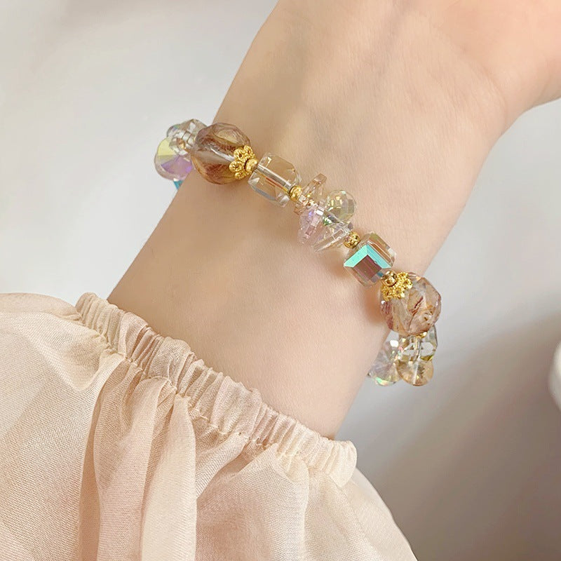 Fashion Glass Floral Ball Crystal Bracelet – Stylish Gifts — 1