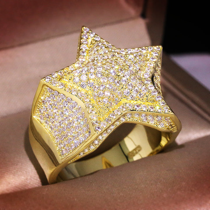 Hip Hop Men's Micro Inlaid Zircon XINGX Ring – Gifts for Him — 1