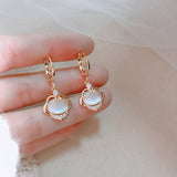 S925 Silver Needle Opal Ear Lock Earrings Girl – Gifts for Kids — 4
