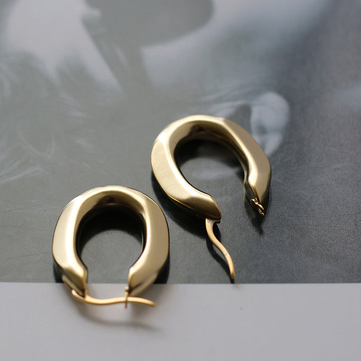 Frosted Matte Gold Matte Solid Oval Vintage – Thoughtful Gifts — 1